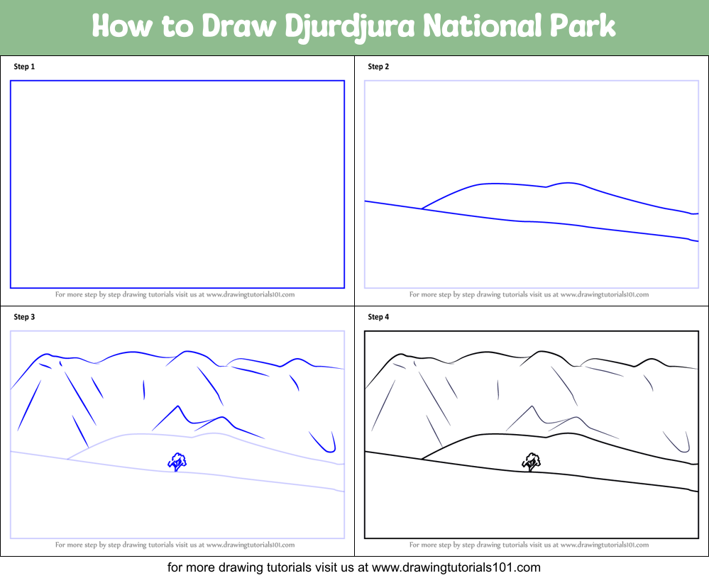 How to Draw Djurdjura National Park Printable Step by Step