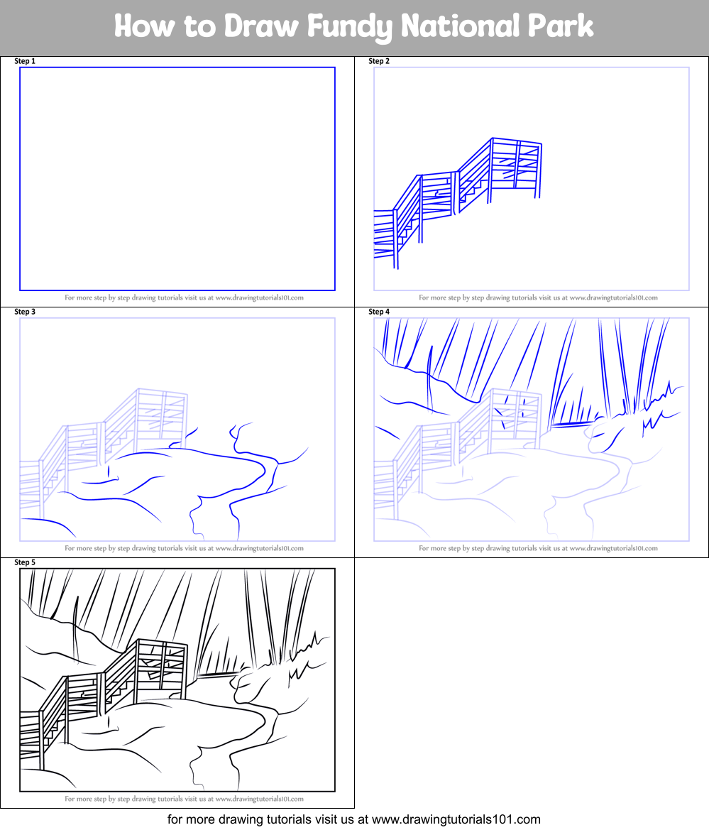 How to Draw Fundy National Park Printable Step by Step