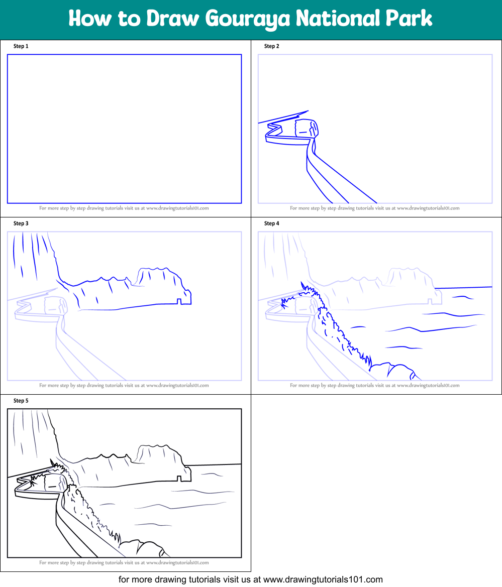 How to Draw Gouraya National Park Printable Step by Step