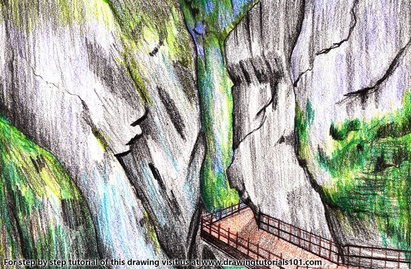 How to Draw Juwangsan National Park by Color Pencils