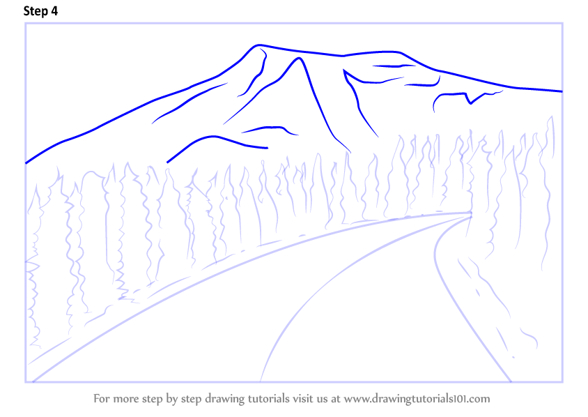 How to Draw Mount Rainier National Park (Parks) Step by Step