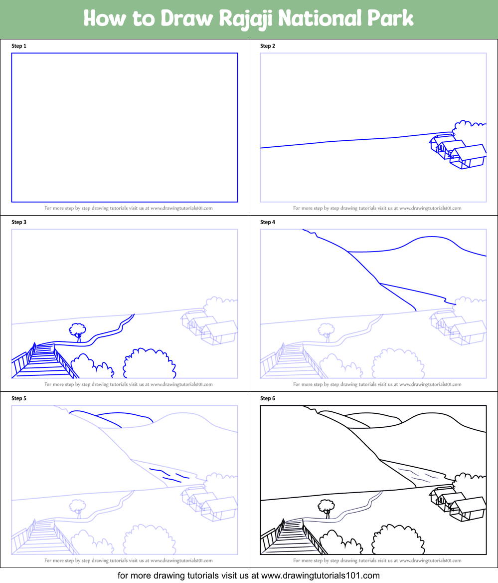 How to Draw Rajaji National Park Printable Step by Step