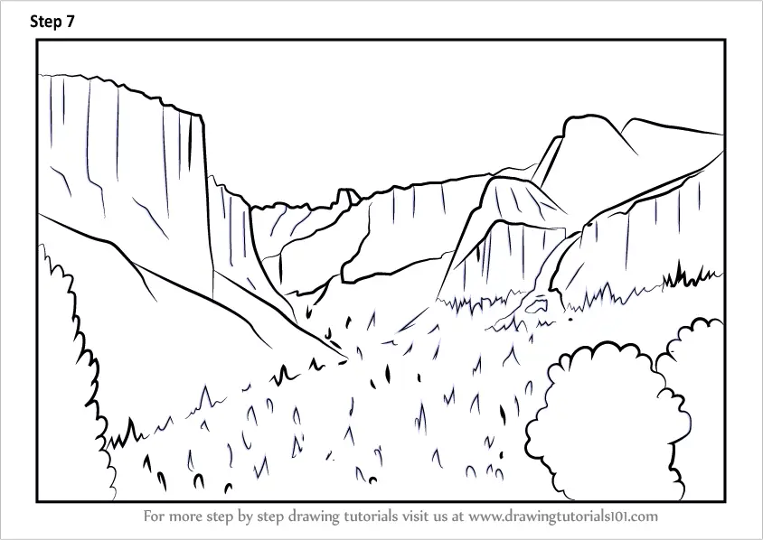 Learn How to Draw Yosemite National Park California (Parks ...