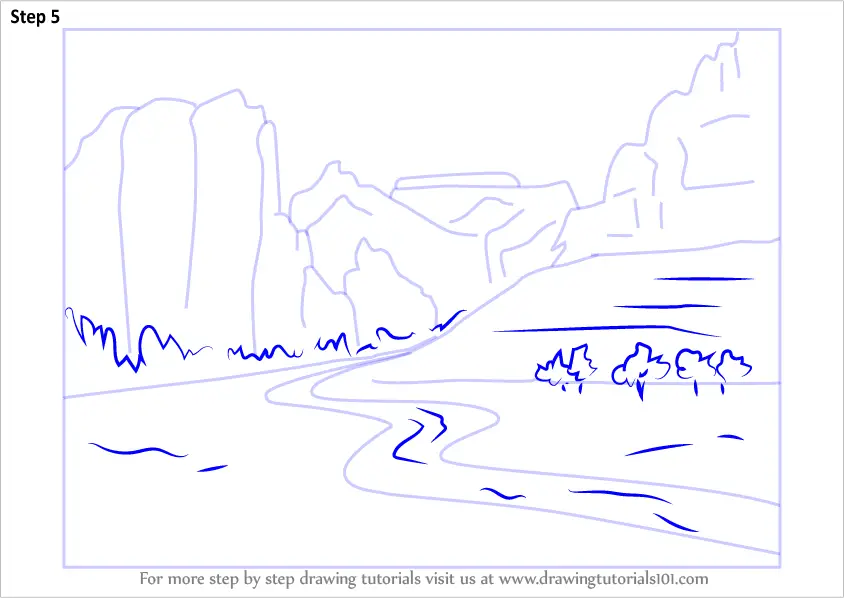 Learn How to Draw Zion National Park River (Parks) Step by Step : Drawing  Tutorials