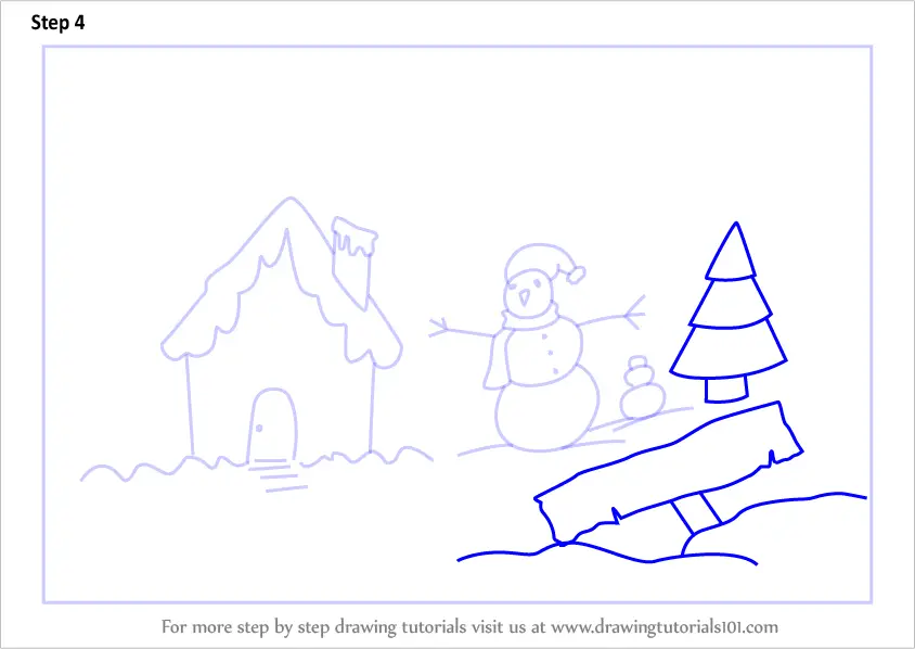 How to Draw a Christmas Landscape 12 Steps with Pictures