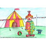 How to Draw a Clown with Circus for Kids