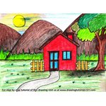 How to Draw an Easy House Scenery