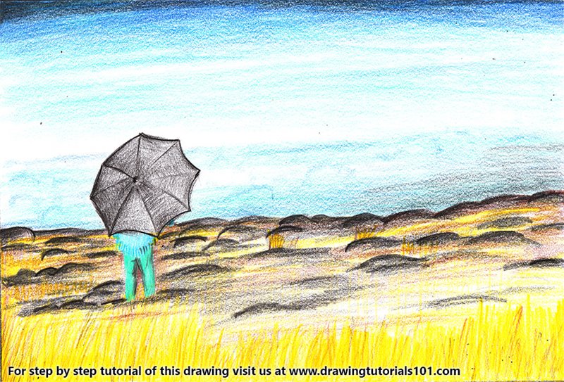 How to Draw a Hilltop Scene by Color Pencils