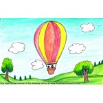 How to Draw a Hot Air Balloon Scene