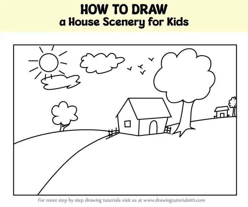 41 Easy Landscape Drawing Tutorials for Kids-saigonsouth.com.vn