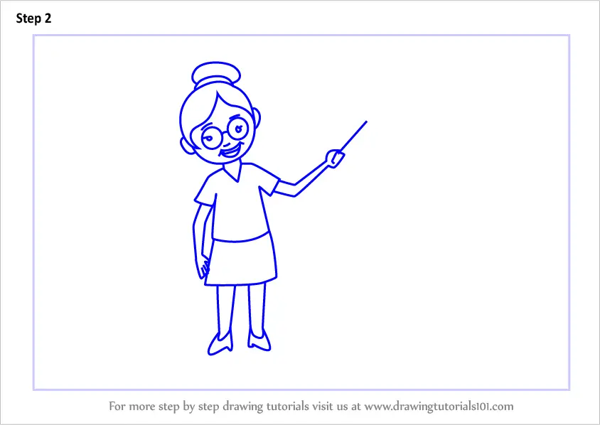 Learn How to Draw Teacher with Back to School (Scenes) Step by Step