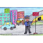 How to Draw Traffic Policeman at Traffic Signal Scene