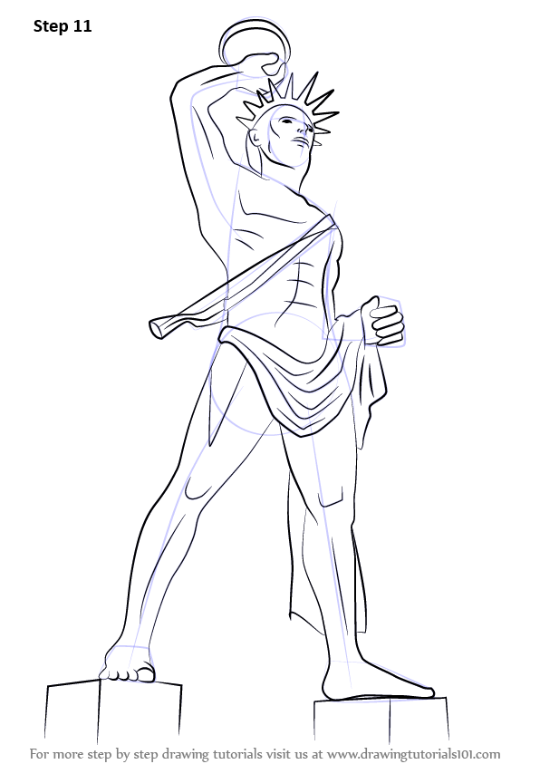 Learn How to Draw Colossus of Rhodes Statues Step by 