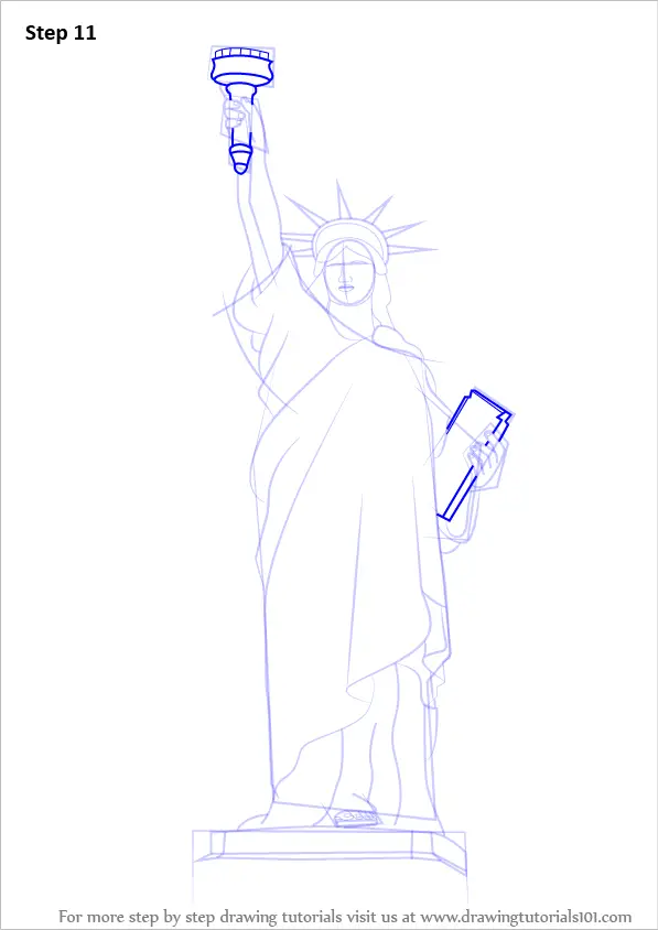 Learn How to Draw Statue of Liberty (Statues) Step by Step : Drawing