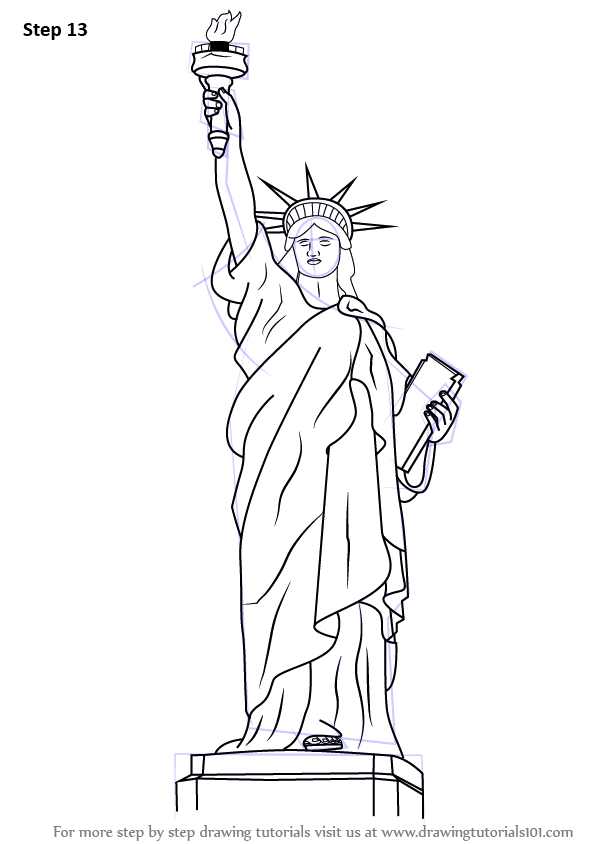 Learn How to Draw Statue of Liberty (Statues) Step by Step : Drawing