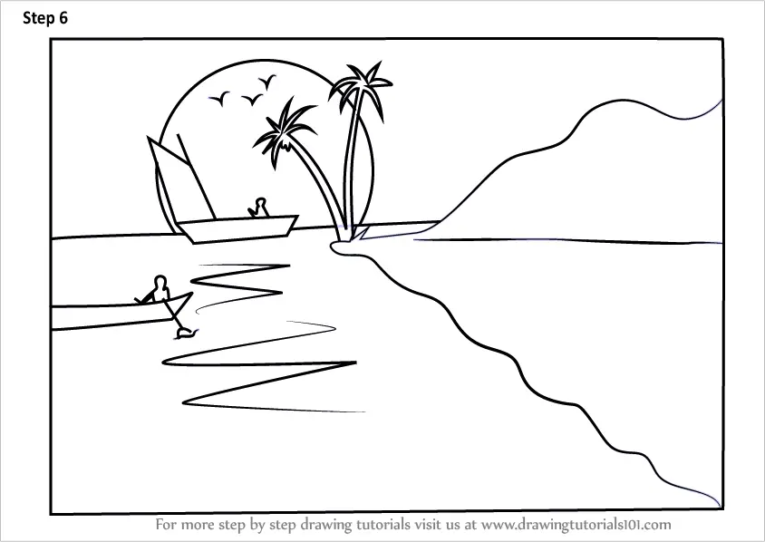 How to Draw a Beach Scene 11 Steps with Pictures  wikiHow  Beach  drawing Sea drawing Easy drawings sketches