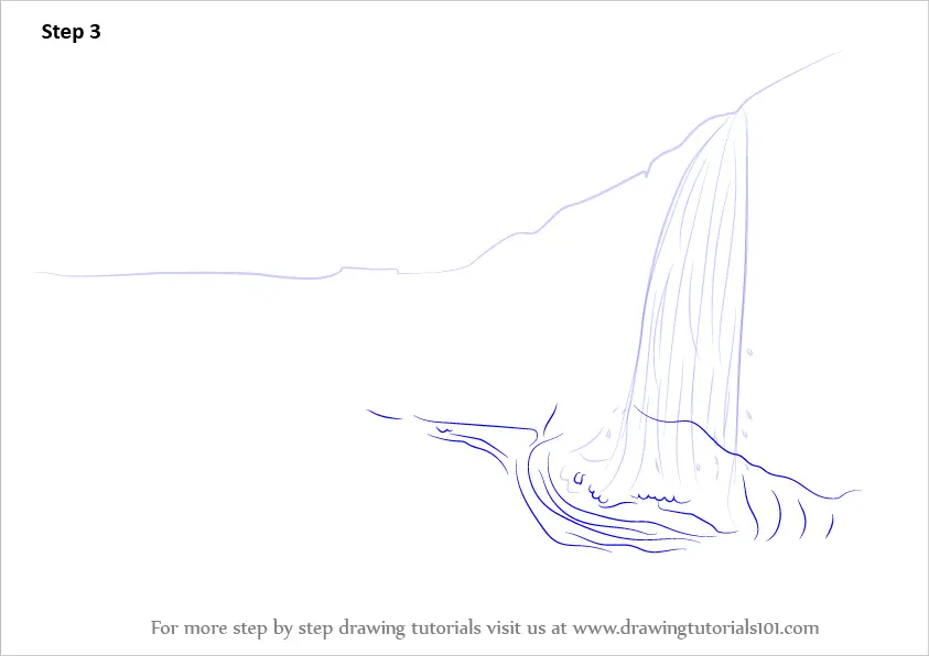 Learn How to Draw a Waterfall Landscape (Waterfalls) Step ...