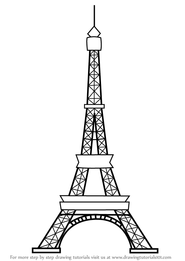 Learn How to Draw an Eiffel Tower (Wonders of The World) Step by Step