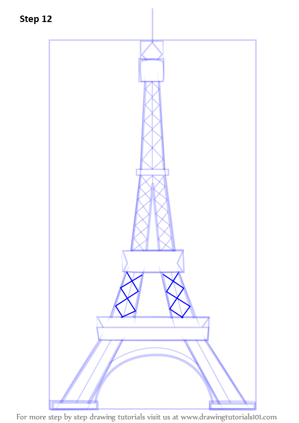 Learn How to Draw an Eiffel Tower (Wonders of The World) Step by Step