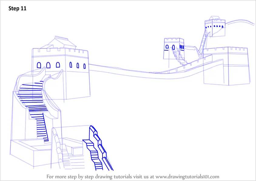 Learn How to Draw Great Wall of China (World Heritage Sites) Step by