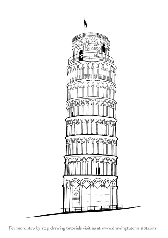 Pisa Tower Leaning Tower Fountain Watercolor Illustration Tuscany Italy  Stock Illustration by ©BernaKoritanSonmez #383997322