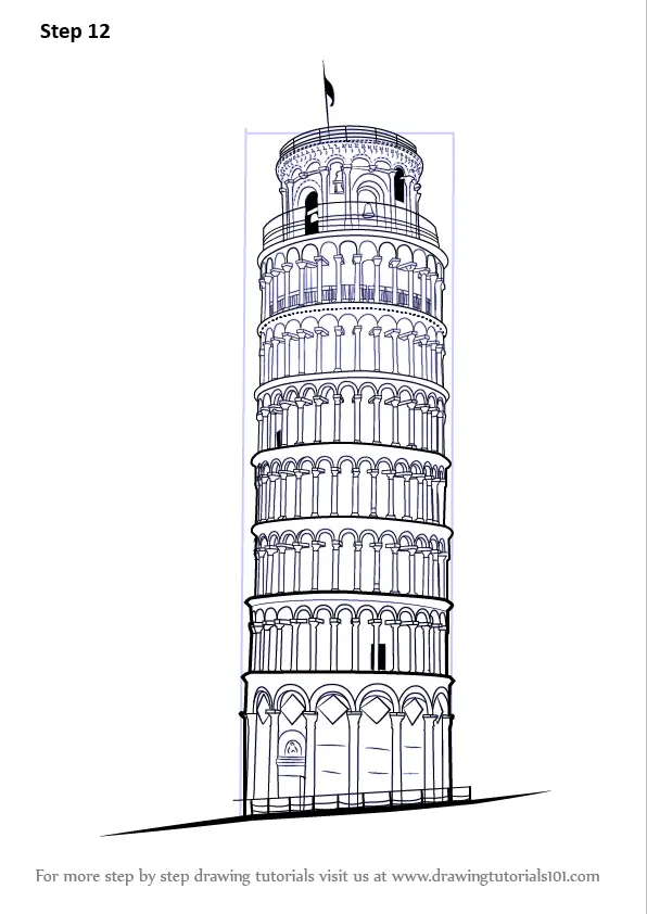 Learn How to Draw Leaning Tower of Pisa (World Heritage Sites) Step by