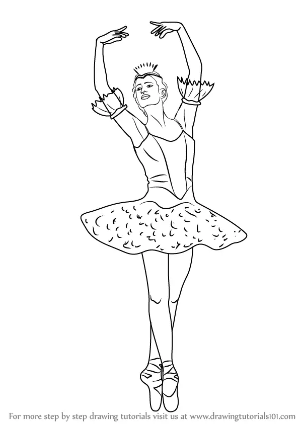 Learn How Draw a Ballerina (Ballet) Step by Step : Drawing Tutorials