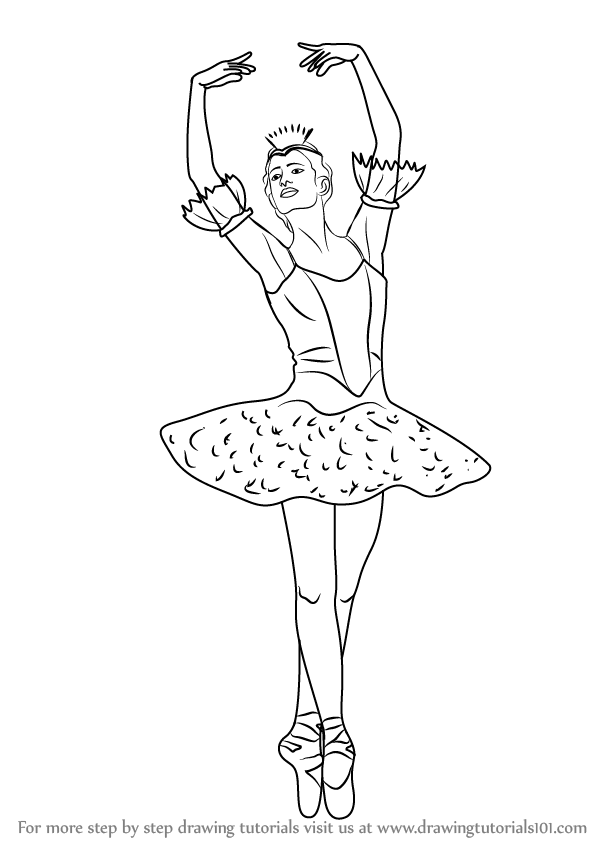 Learn How to Draw a Ballerina (Ballet) Step by Step : Drawing Tutorials