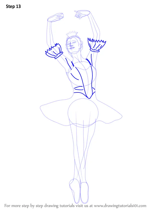 Learn How to Draw a Ballerina (Ballet) Step by Step : Drawing Tutorials