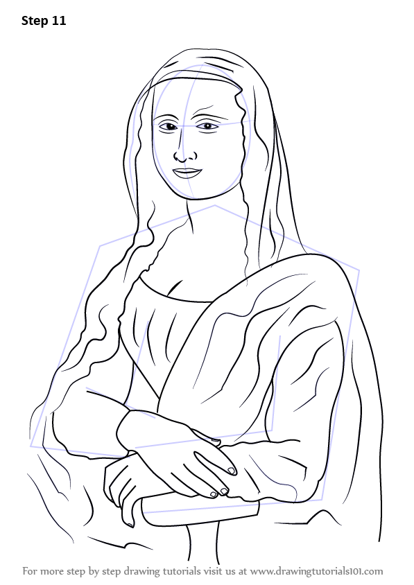 Learn How to Draw Mona Lisa (Famous Paintings) Step by Step : Drawing