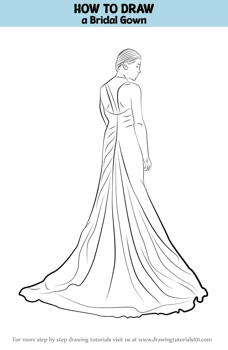 How to draw a girl backside beautiful long gown|| easy to draw || for  beginners | Easy drawings, Girl drawing, Drawing for beginners