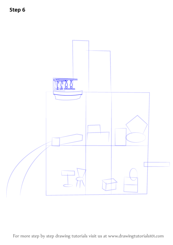 How to Draw Barbie Doll Castle (Barbie) Step by Step | DrawingTutorials101.com