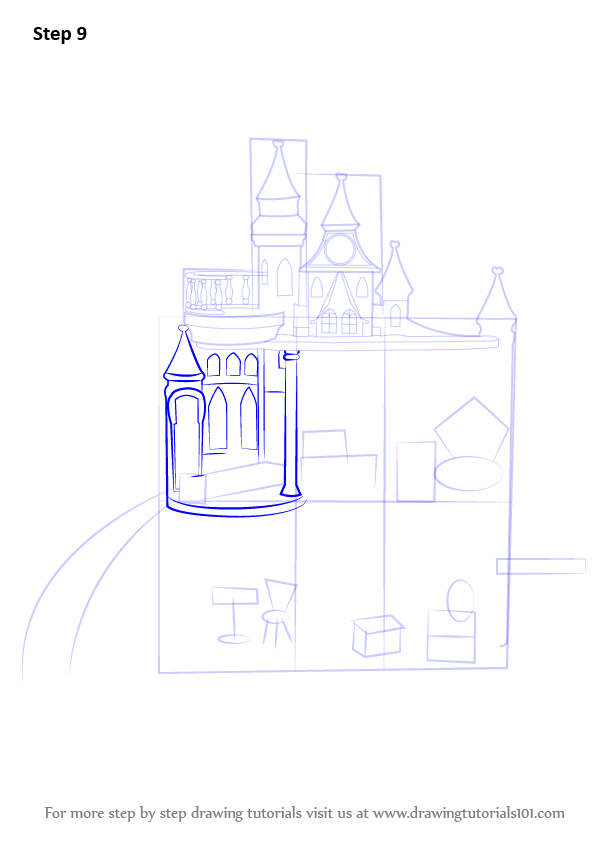 How to Draw Barbie Doll Castle (Barbie) Step by Step | DrawingTutorials101.com
