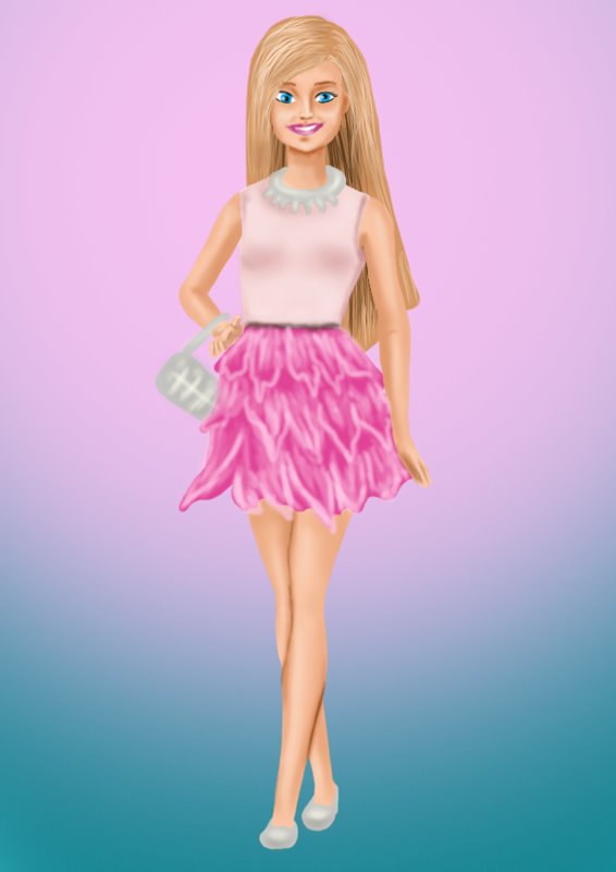 barbie doll is cartoon