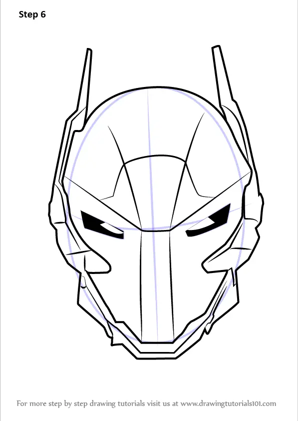 Learn How to Draw Arkham Knight Helmet from Batman (Batman) Step by