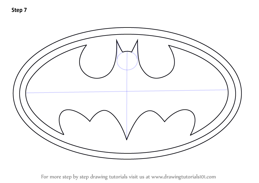 Learn How to Draw Batman Logo (Batman) Step by Step : Drawing Tutorials