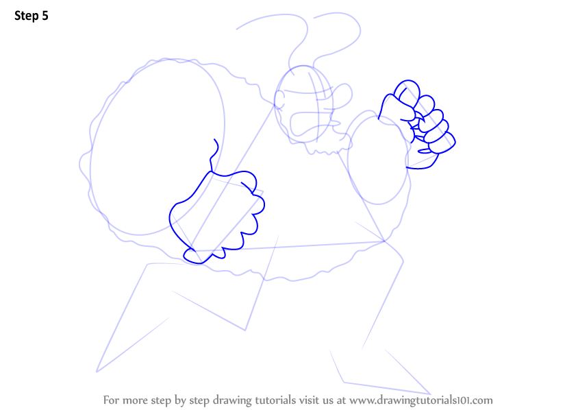 How to Draw Chief Blue Meanie from Blue Meanies (Blue Meanies) Step by ...