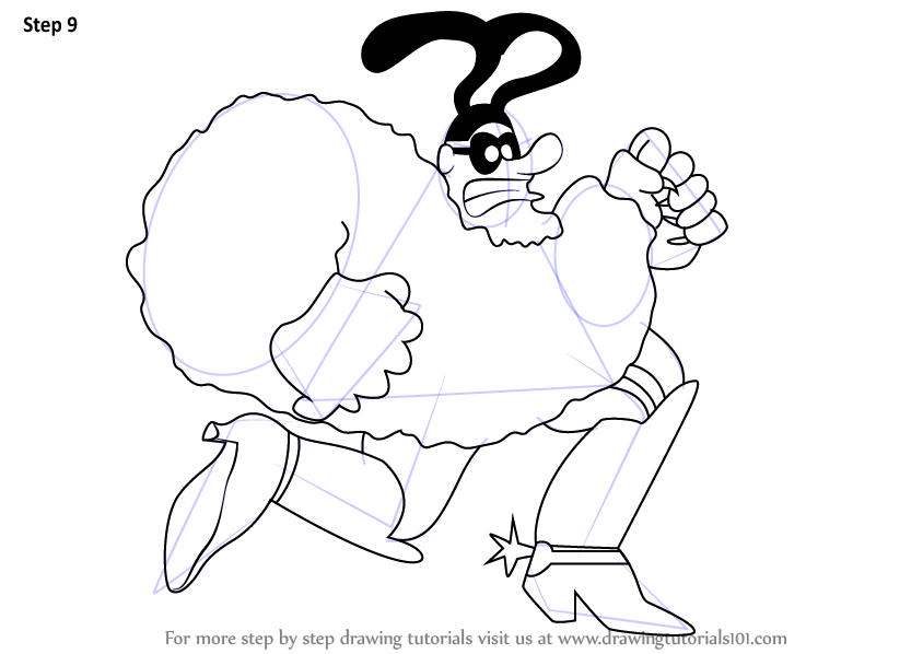 How to Draw Chief Blue Meanie from Blue Meanies (Blue Meanies) Step by ...