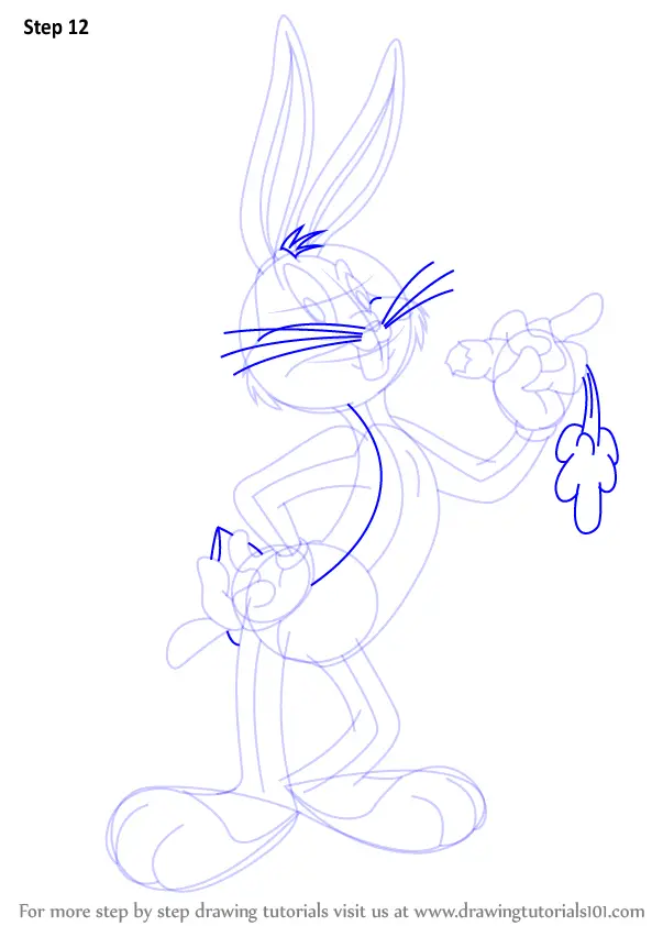 Step by Step How to Draw Bugs Bunny : DrawingTutorials101.com