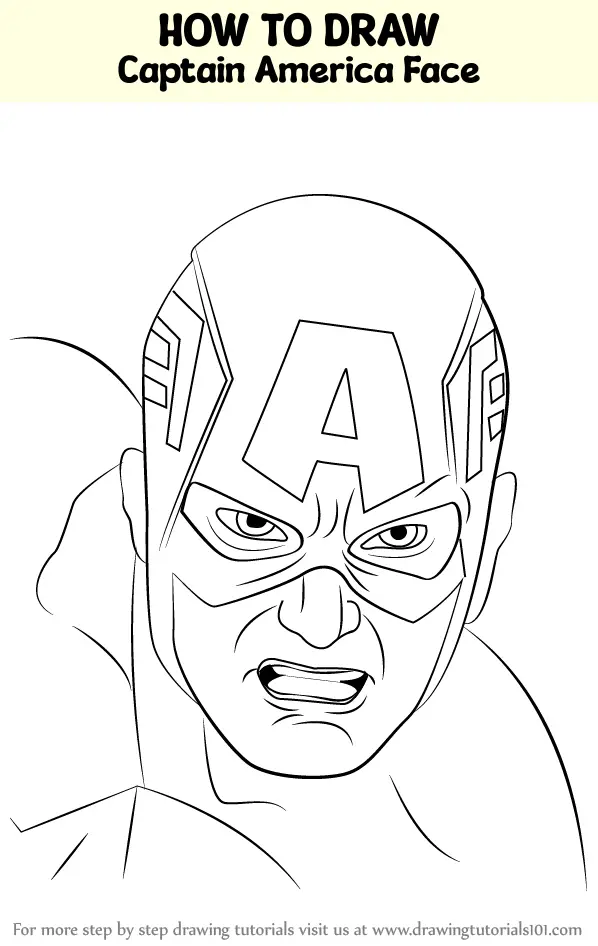 how to draw Captain America Face step 0 og