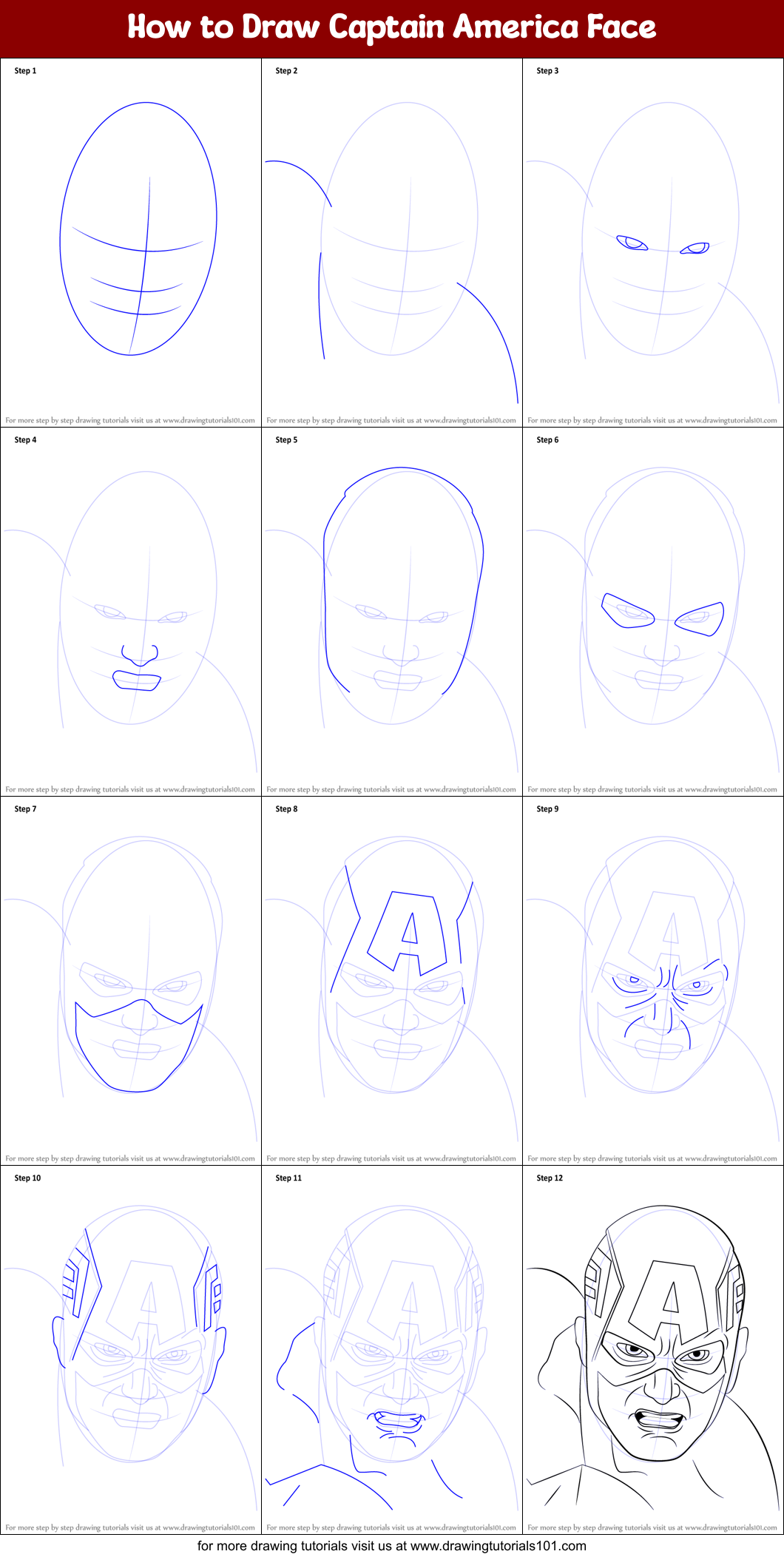 How to draw Captain America / qbife6oik.png / LetsDrawIt