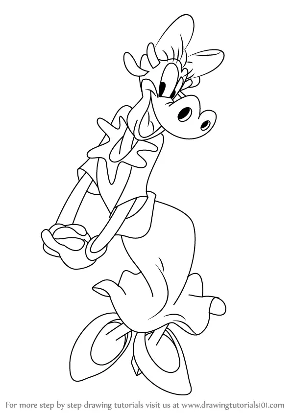 Step by Step How to Draw a Clarabelle Cow : DrawingTutorials101.com
