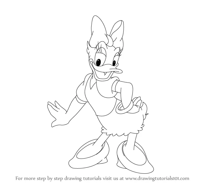Learn How to Draw a Daisy Duck (Daisy Duck) Step by Step : Drawing Tutorials