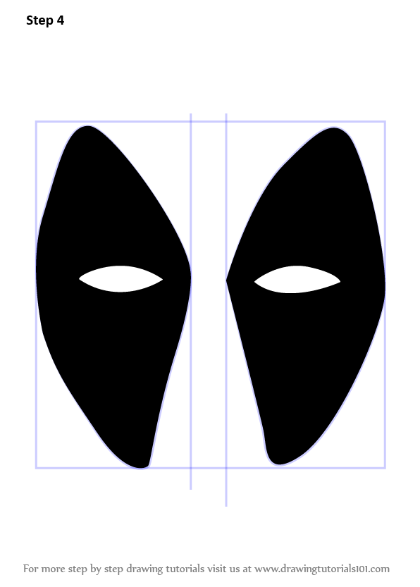 Learn How To Draw Deadpool Mask Deadpool Step By Step Drawing Tutorials