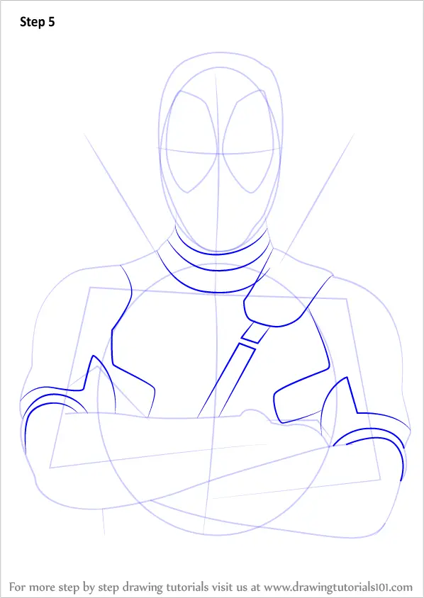 Learn How to Draw Deadpool (Deadpool) Step by Step : Drawing Tutorials