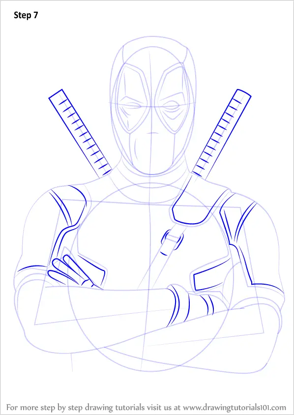 Step by Step How to Draw Deadpool : DrawingTutorials101.com