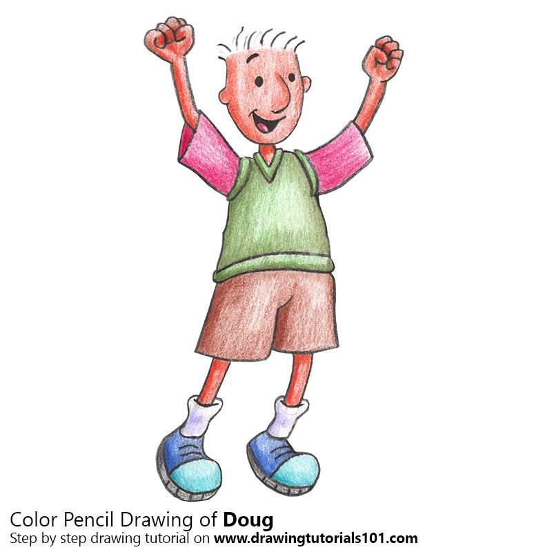 How to Draw a Doug by Color Pencils