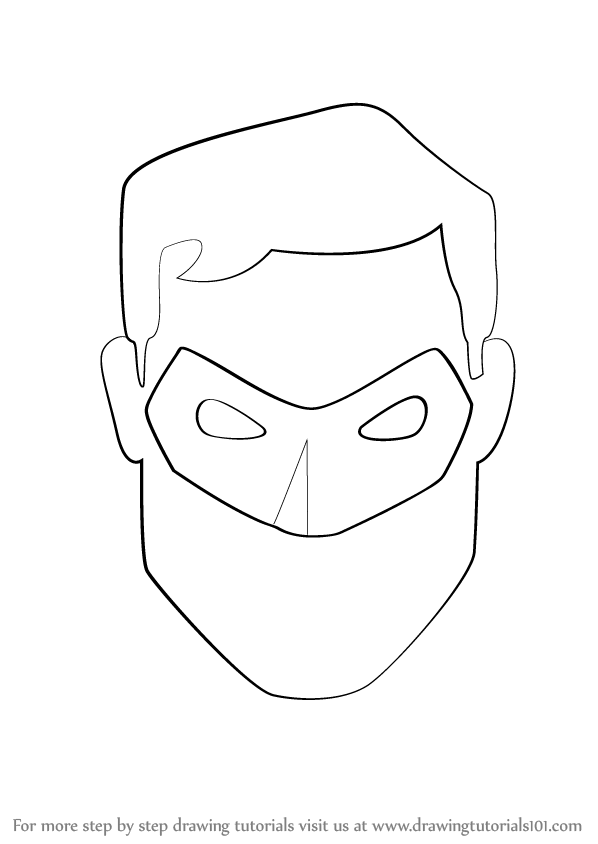 Learn How to Draw Green Lantern Face Green Lantern Step