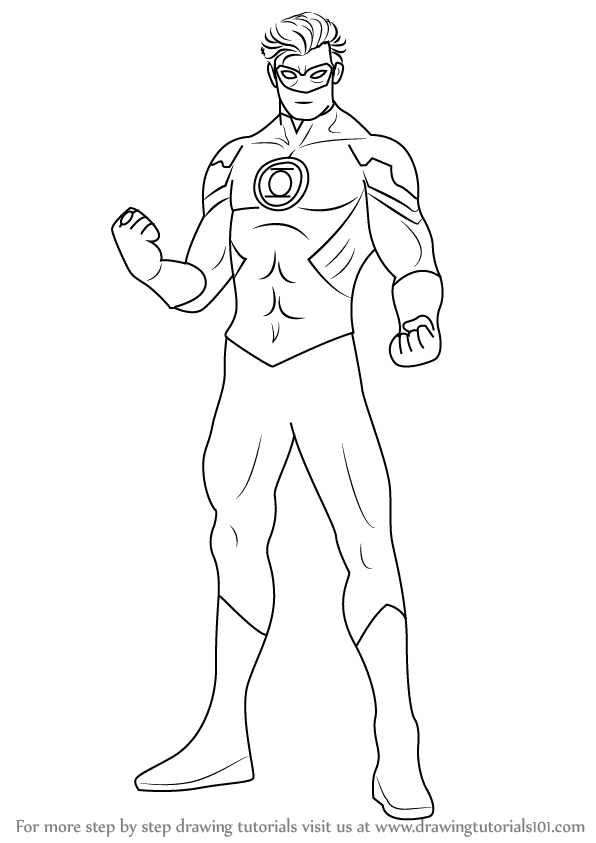 Step by Step How to Draw Green Lantern