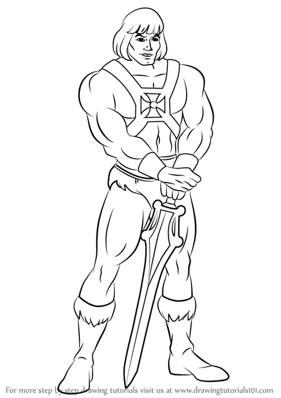 Learn How to Draw He-Man (He-Man) Step by Step : Drawing Tutorials